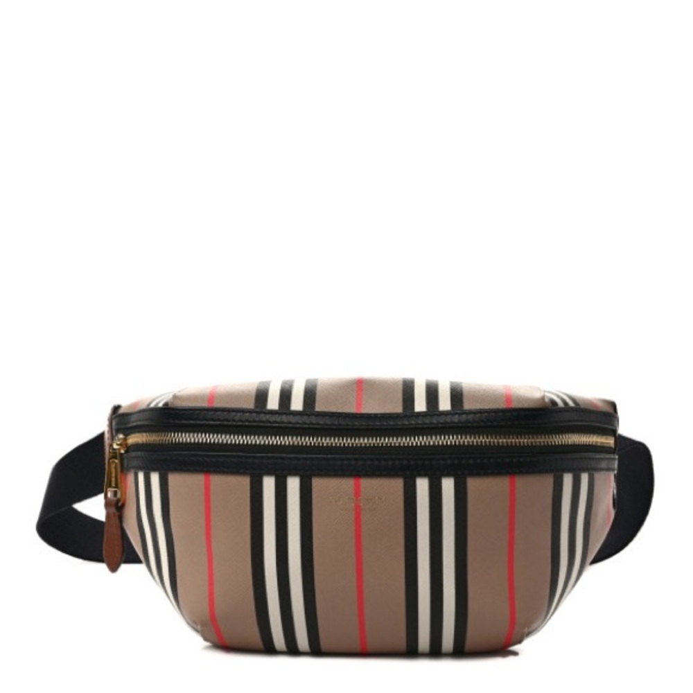 BURBERRY E-Canvas Icon Stripe Sonny Bum Bag | Archive Beige